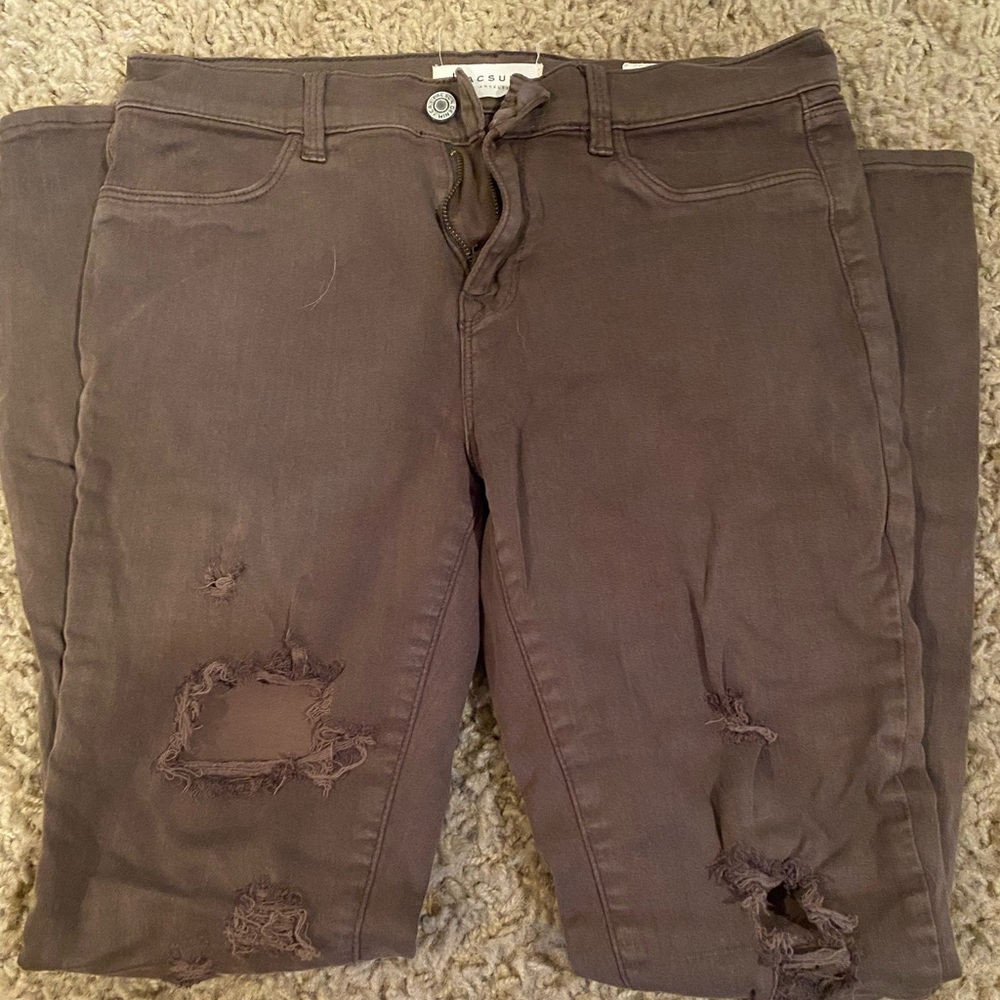 Pacsun ripped brown jeggings